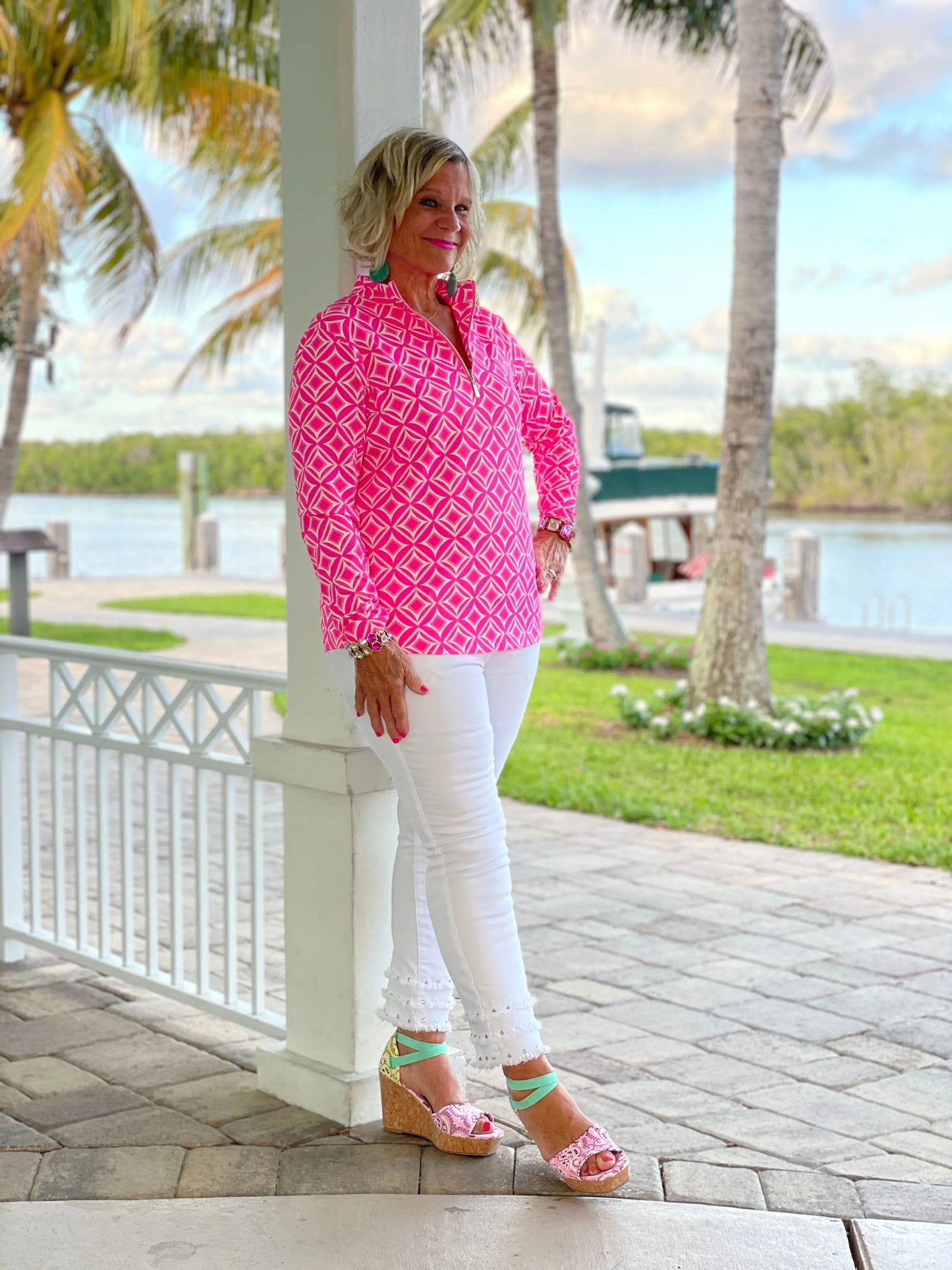 PINK DIAMONDS HALF ZIPPER