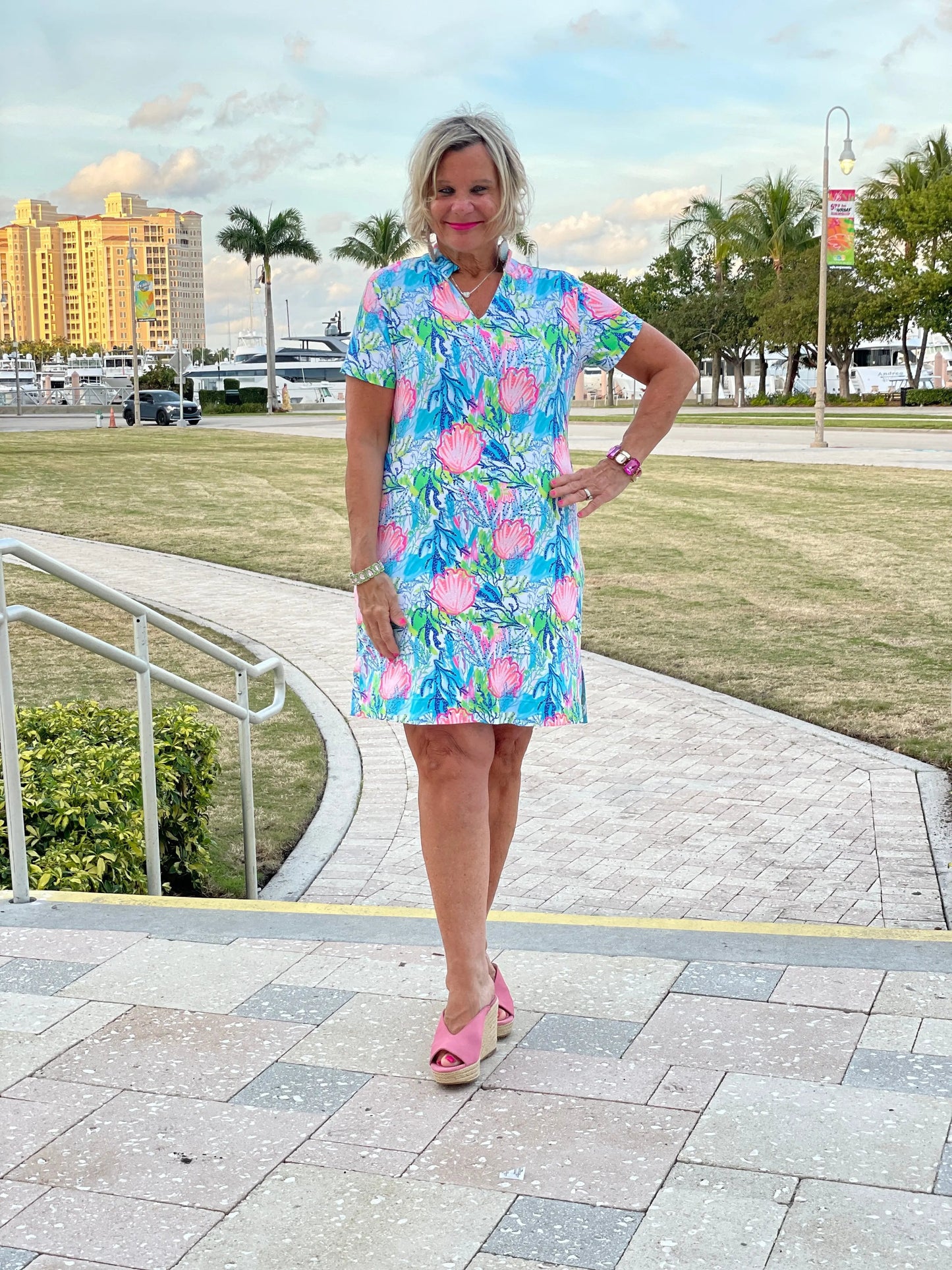 SEASHELL SHORT SLEEVE DRESS