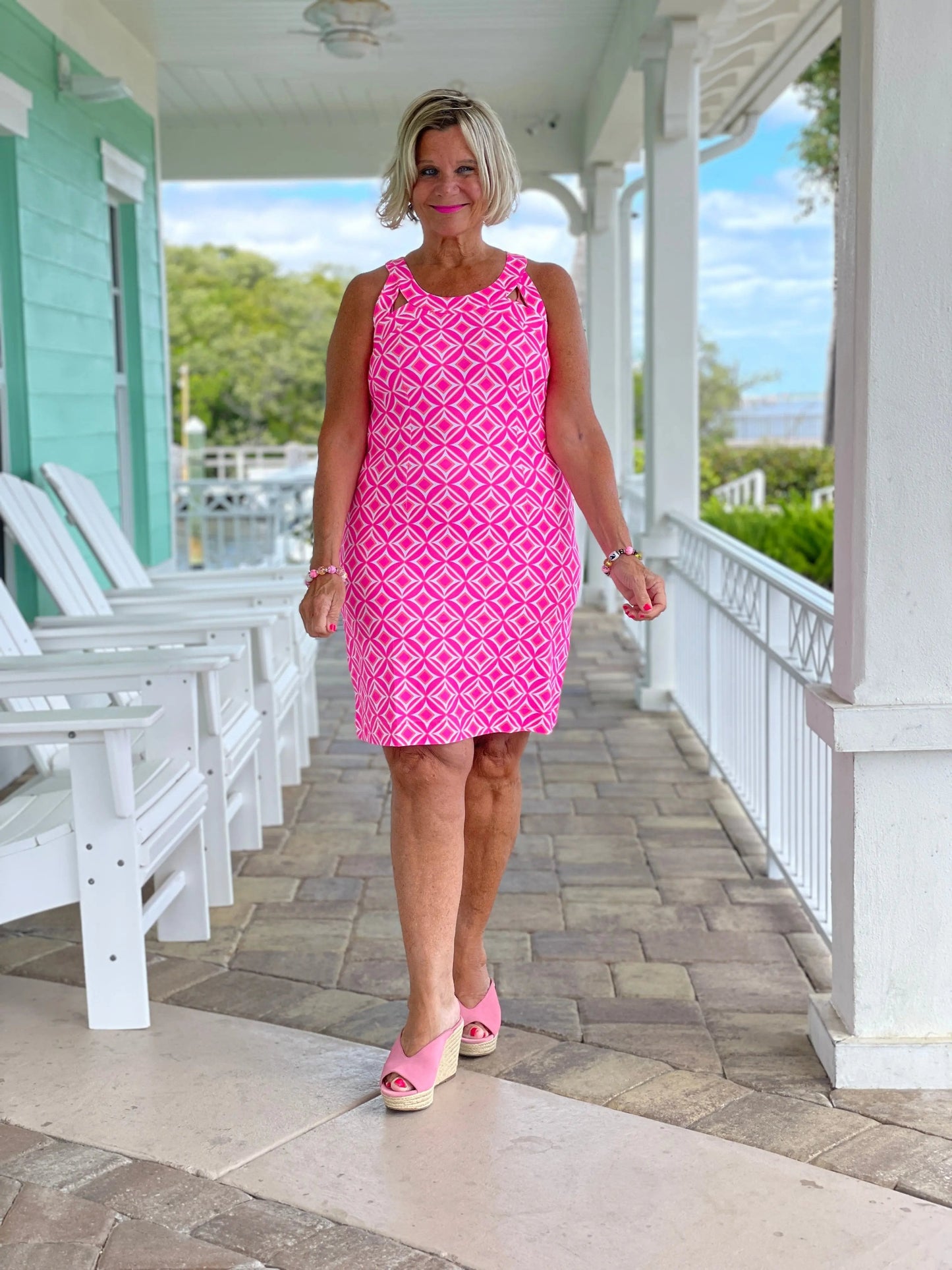 PINK DIAMONDS HALTER DRESS