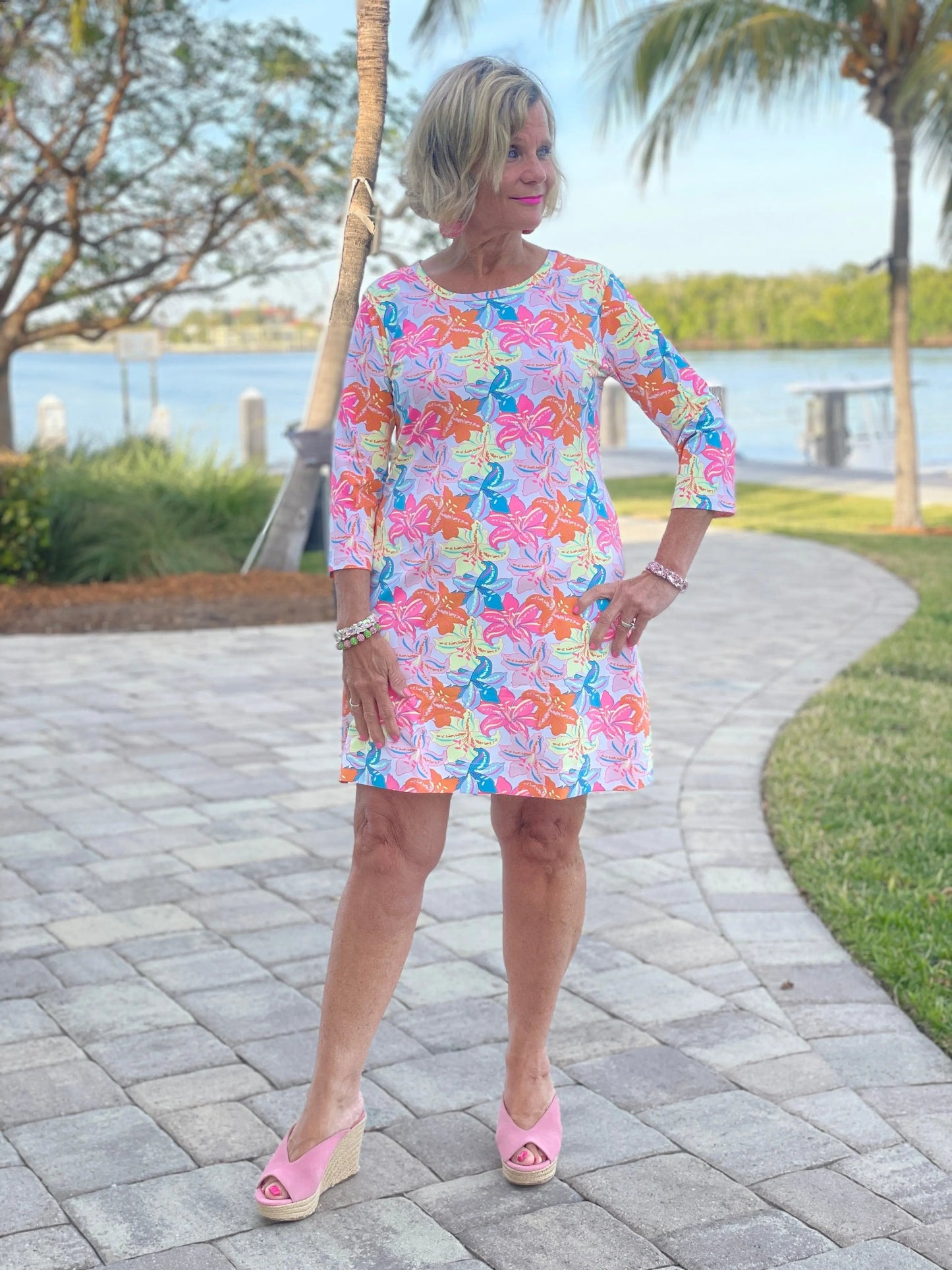 PALM BEACH GARDEN SLEEVE DRESS