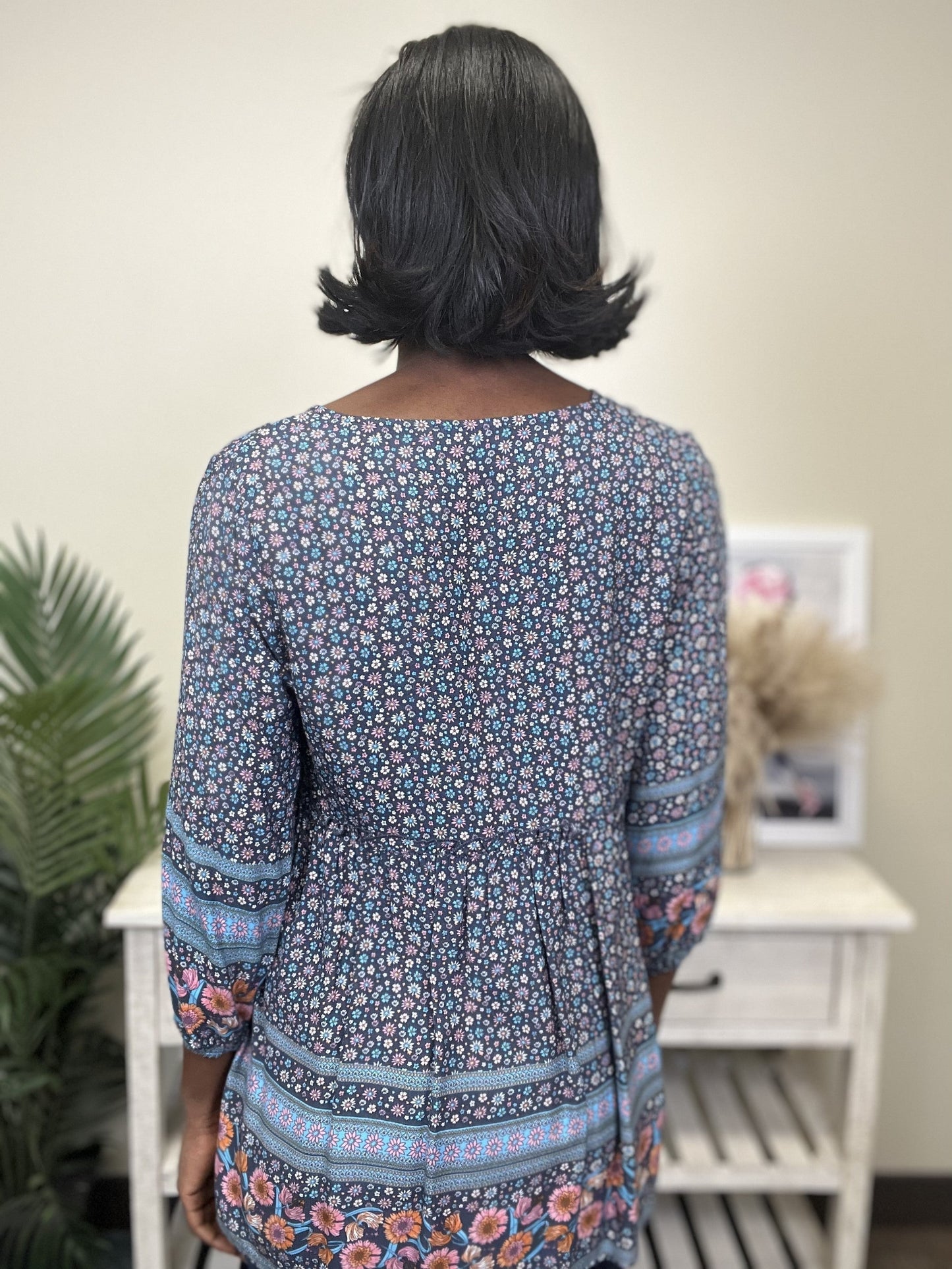 Off To The Beach Women's Boho Tassel 3/4 Sleeve Top