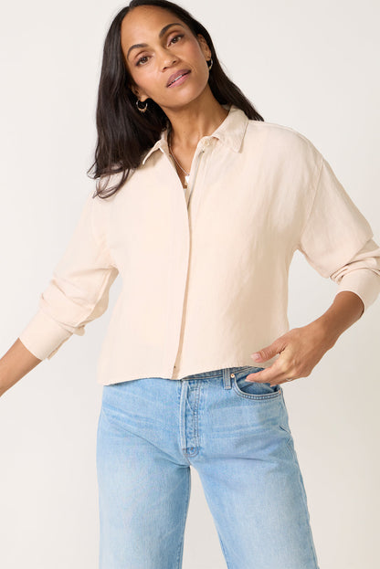 Linen Zip Up Shirt