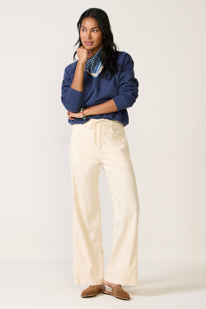 Joelle Stretch Linen Trouser with Tie Waist