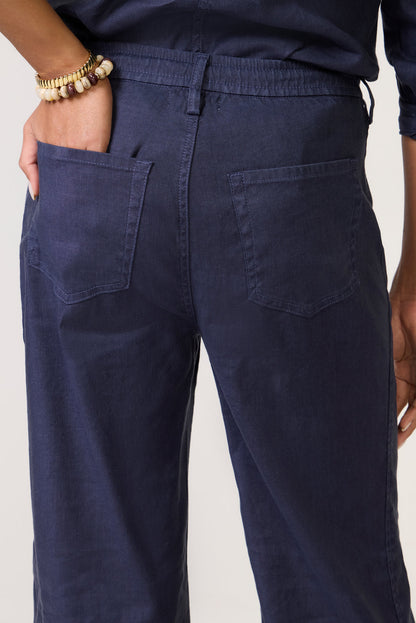 Joelle Stretch Linen Trouser with Tie Waist