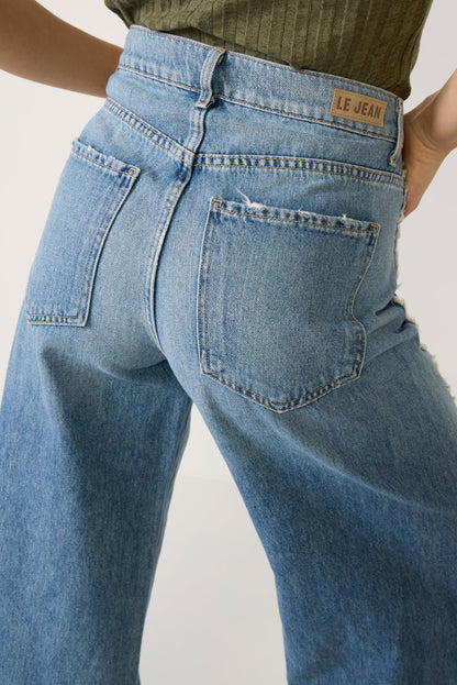 Joss Wide Leg Fray Outseam