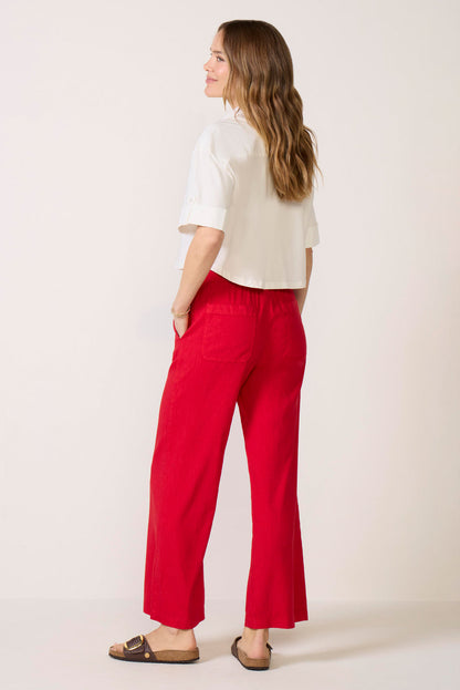 Maya Wide Leg Linen Ankle Pant