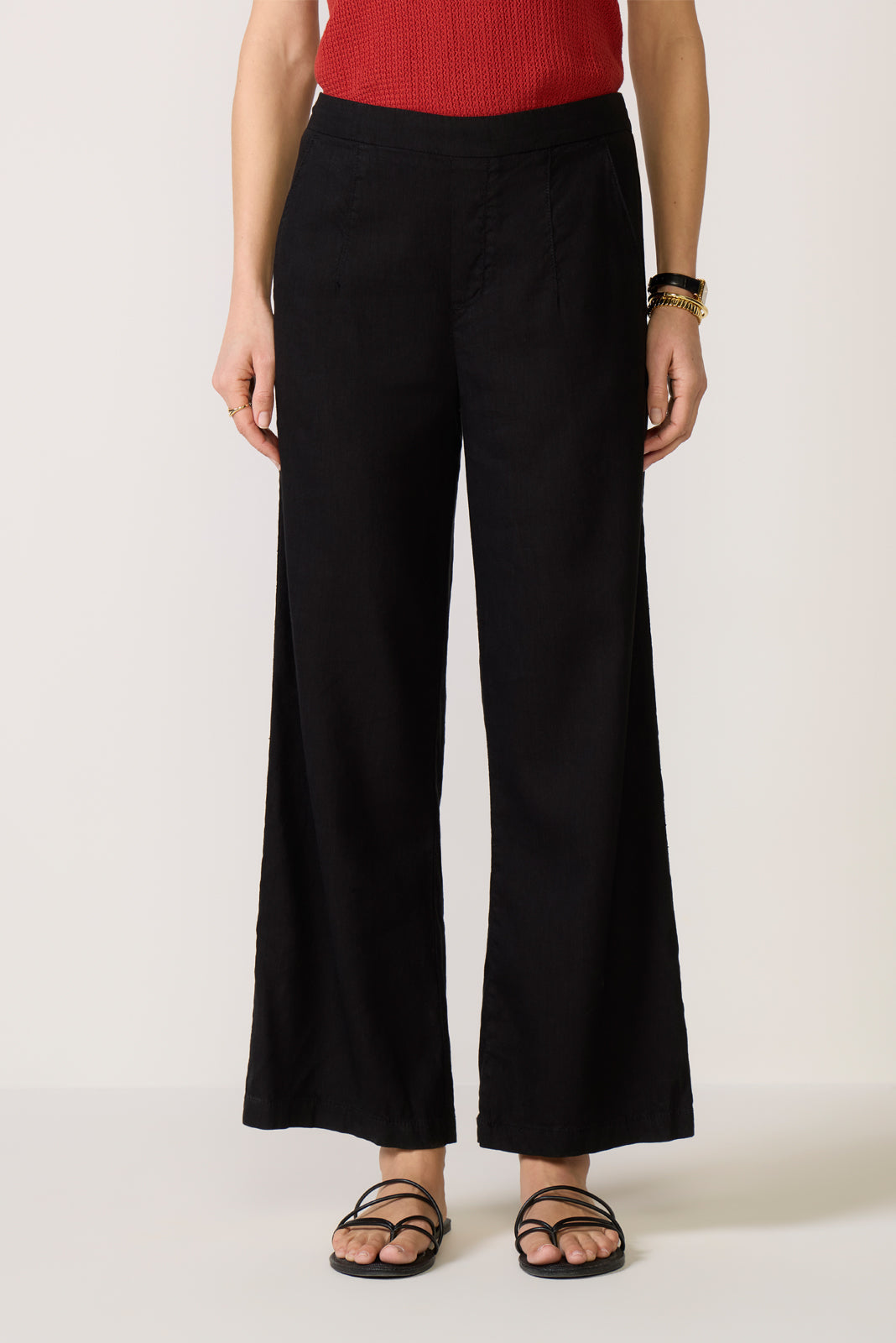 Maya Wide Leg Linen Ankle Pant