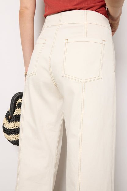 Meg Wide Leg with Contrast Stitch