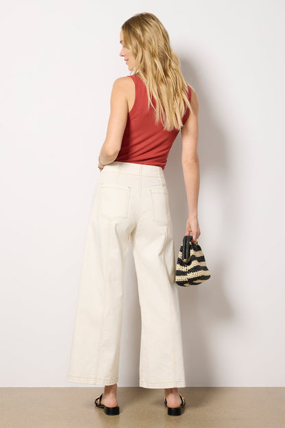 Meg Wide Leg with Contrast Stitch