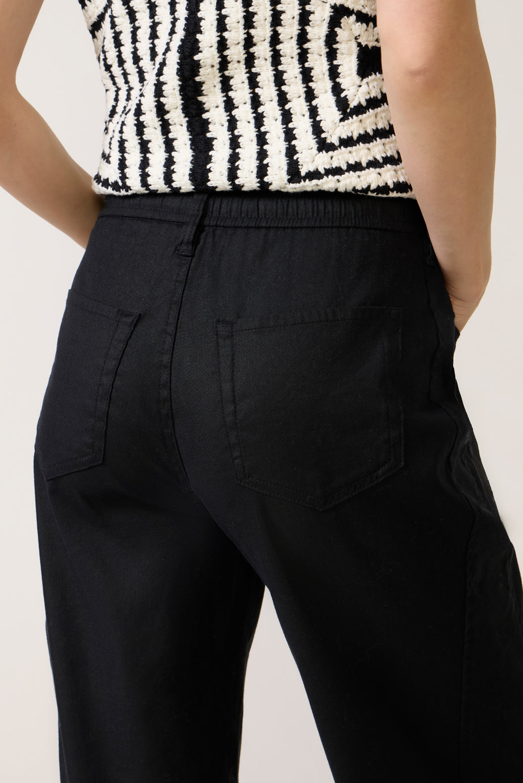 Joelle Stretch Linen Trouser with Tie Waist