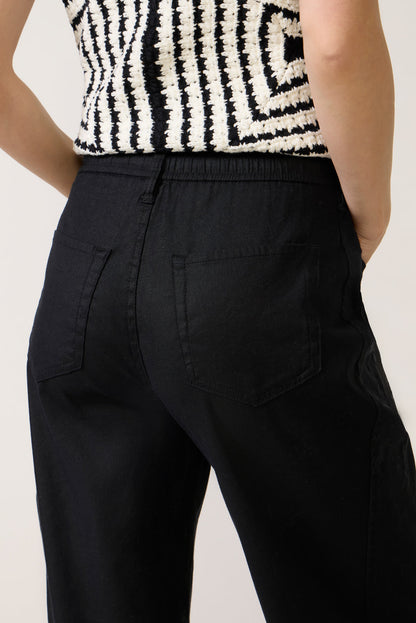 Joelle Stretch Linen Trouser with Tie Waist