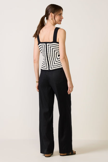 Joelle Stretch Linen Trouser with Tie Waist