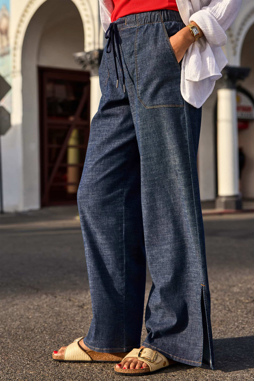 Julia Stretch Linen Lounge Pant