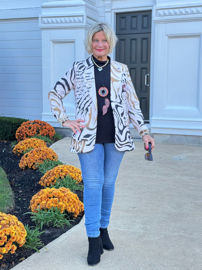 One Size Fierce Panther Print Blazer