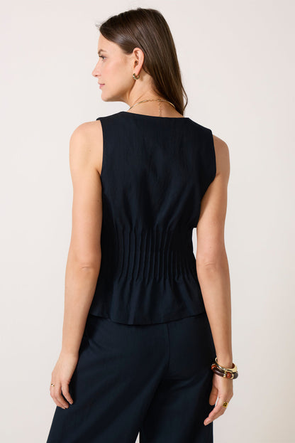 Lacy Pintuck Sleeveless Top