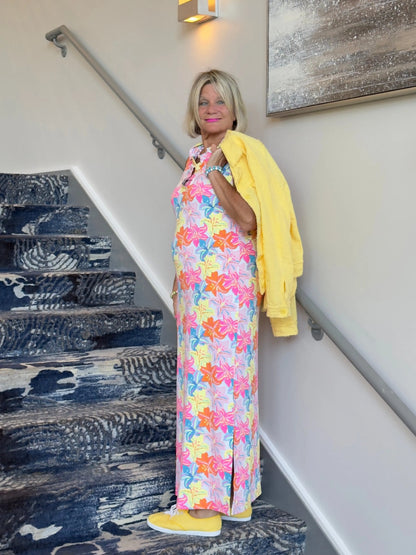 PALM BEACH  GARDEN RUFFLE MAXI DRESS