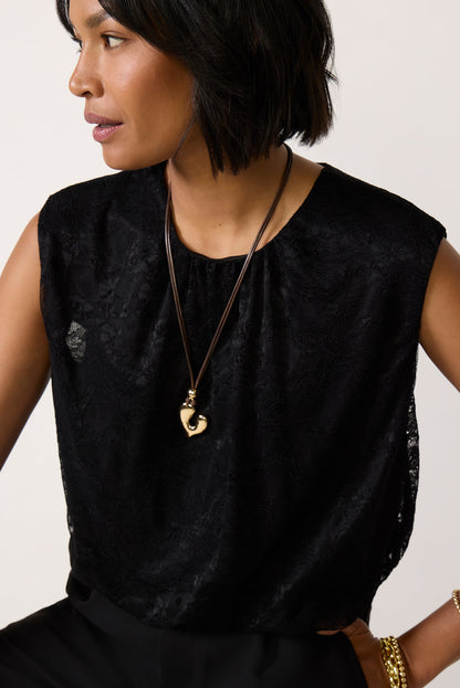 Lila Lace Bubble Tank