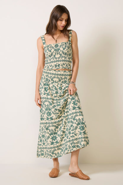 Leya Tera Paisley Smocked Top