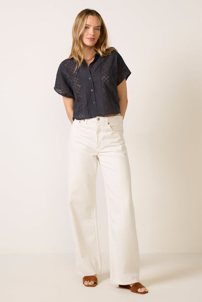 Kyleah Geo Eyelet Top