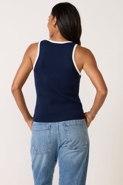 Maren Contrast Henley Tank