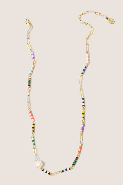 Le Stripe Pearl Necklace