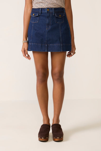 Janelle Mini Skirt w Patch Pockets