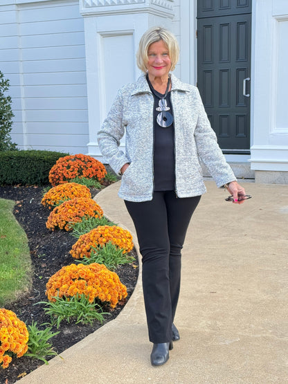 STYLING TWEED FULL ZIPPER JACKET
