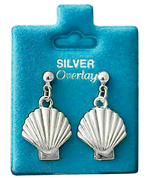Made in USA Scallop Shell Drop Earrings Gold or Silver