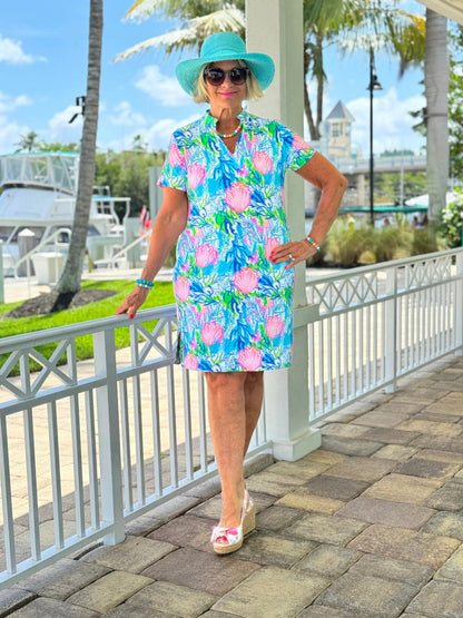 SEASHELL BEACH SHORT SLEEVE DRESS