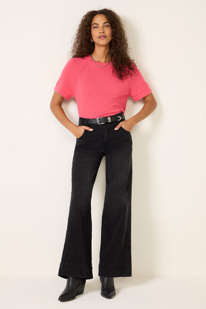 Katie Short Sleeve Raglan Cashmere Tee