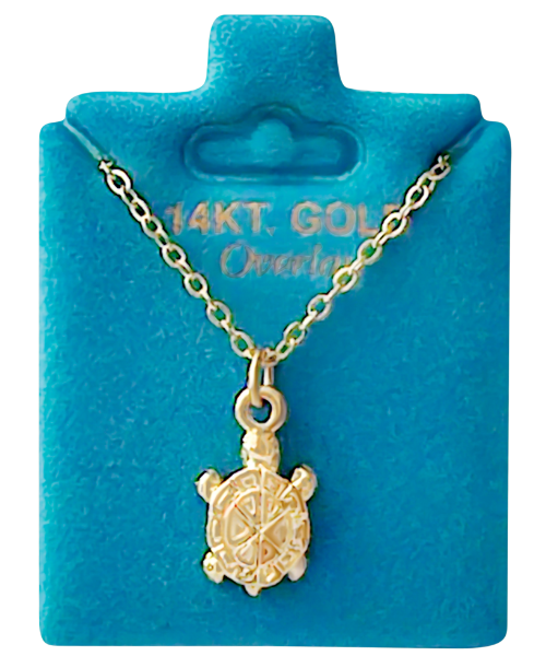 Made In USA Mini Turtle Necklace Gold or Silver