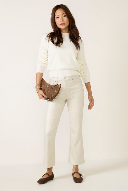 Lennon  Cropped Bootcut Coated Jean