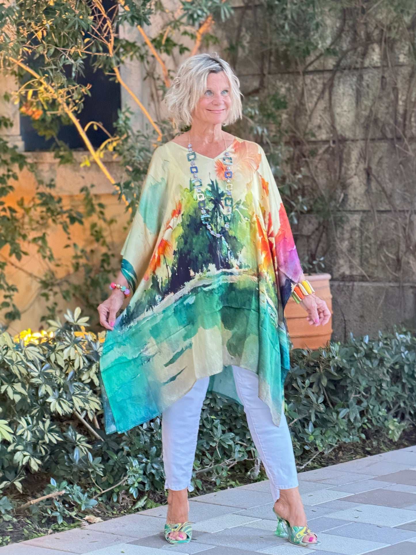 Sunset Palms Modal Kaftan