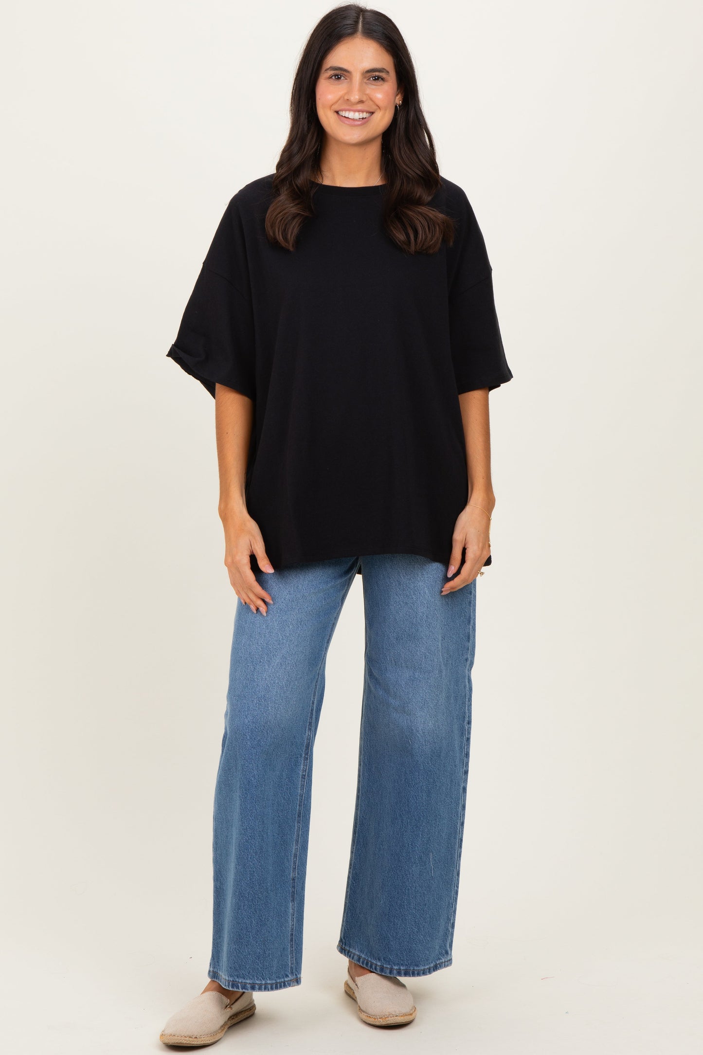 Black Cotton Oversized Tee