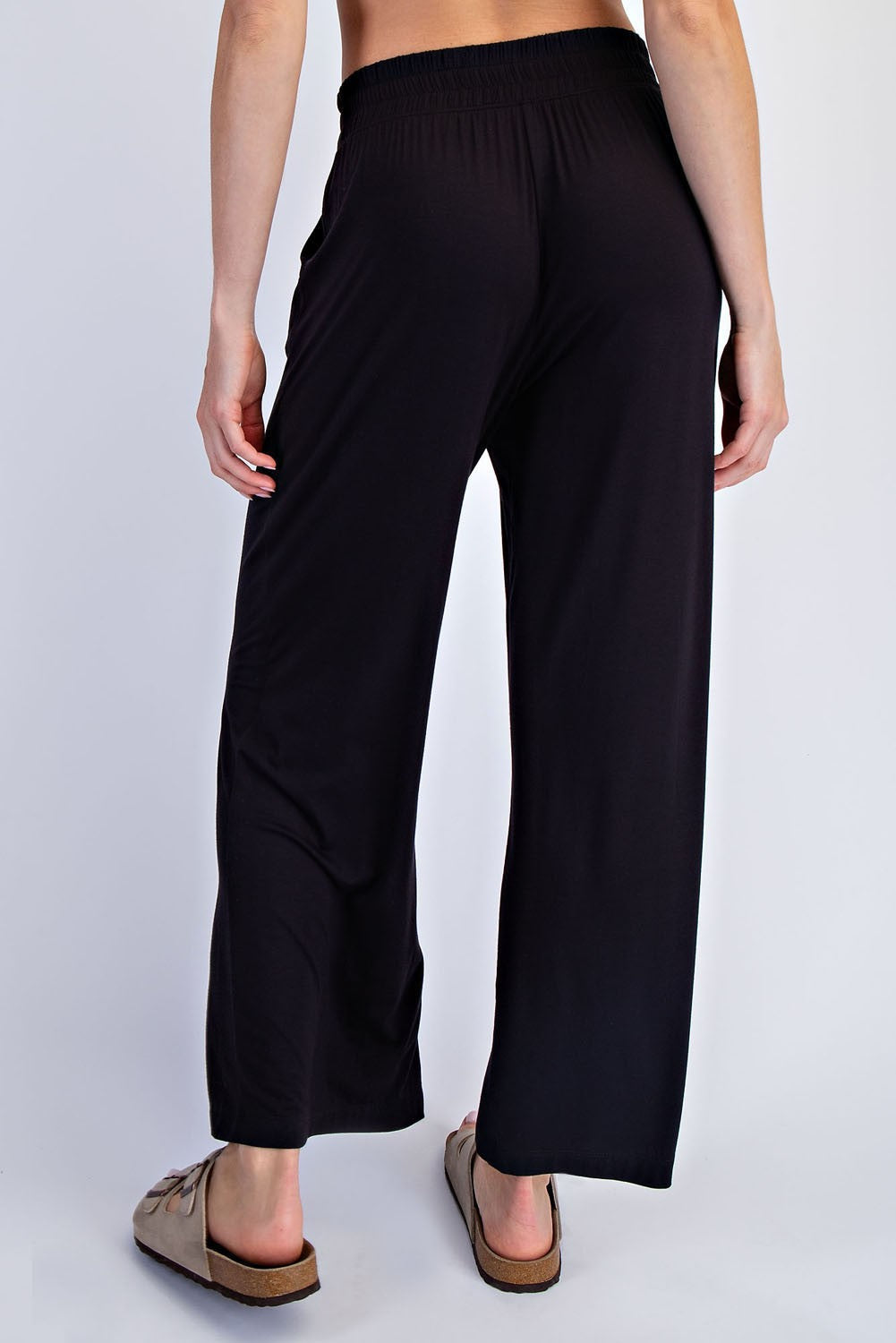 Black Ankle Wide Leg Pants