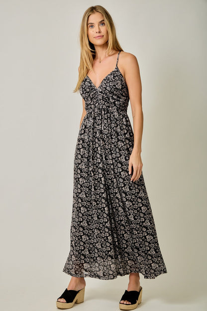 Black Criss-Cross Back Mesh Dress