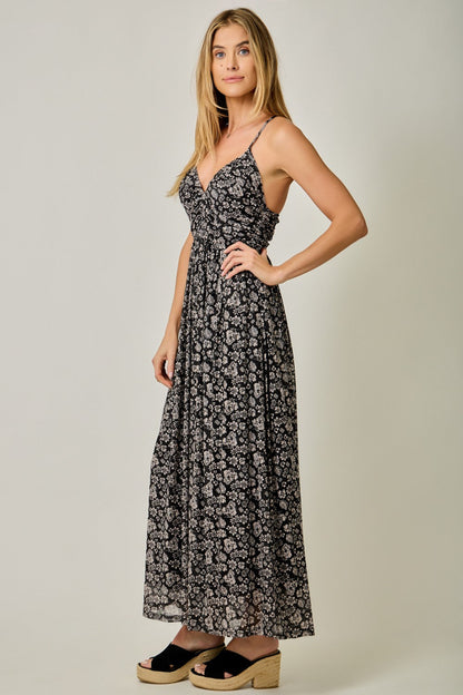 Black Criss-Cross Back Mesh Dress