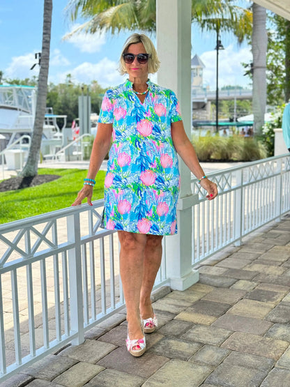 SEASHELL BEACH SHORT SLEEVE DRESS