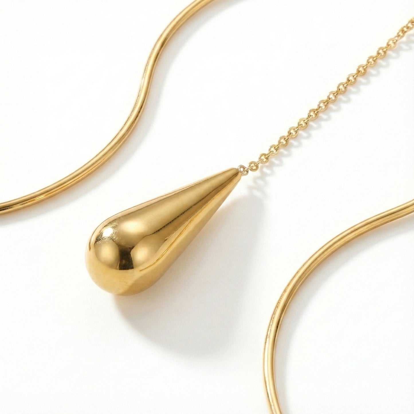 ALB Custom Gold Teardrop Threader Earrings