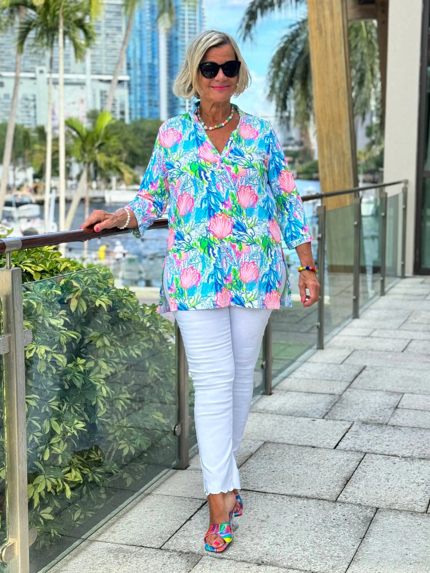 SEASHELL PINK AND BLUE TUNIC