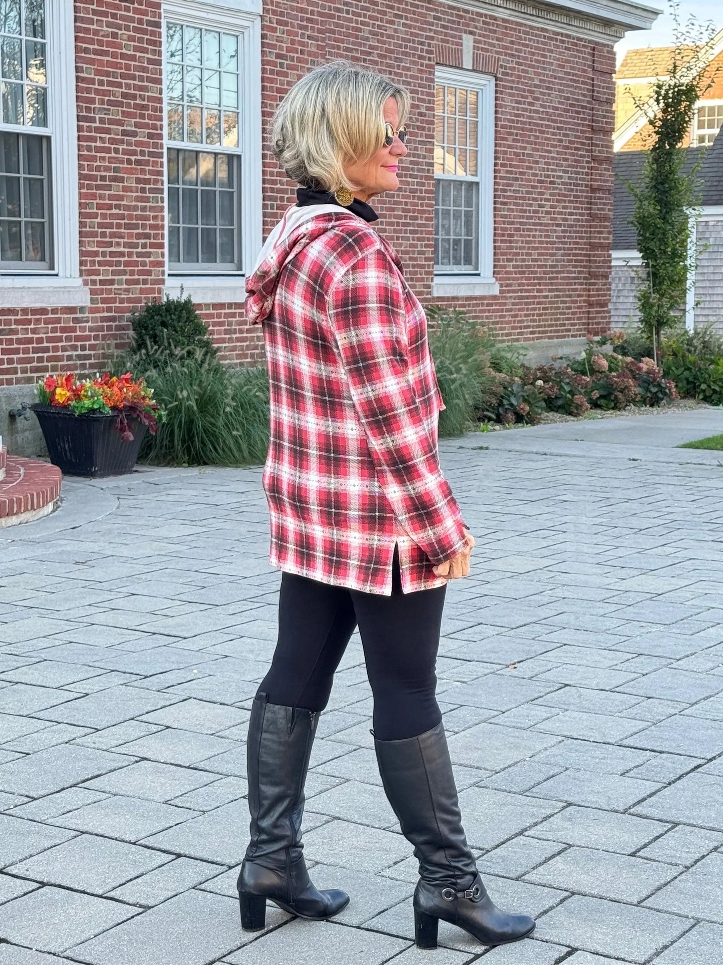 Rust Plaid Fall Day Hoodie