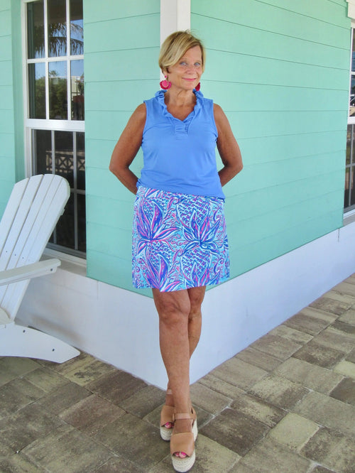 PERIWINKLE RUFFLE TOP