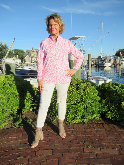 PINK REEF ZIPPER TOP