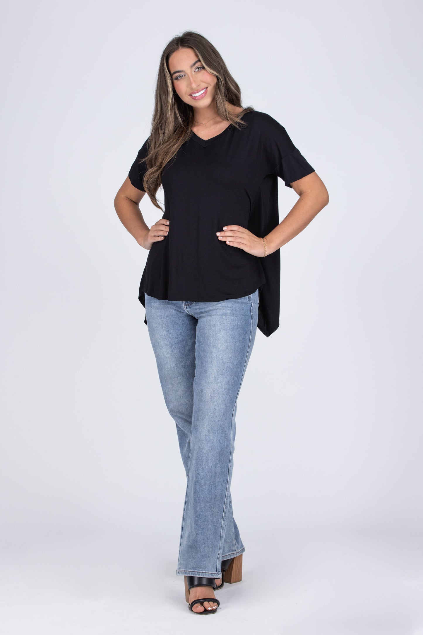 Simply You Women's Open Back Short Sleeve Top