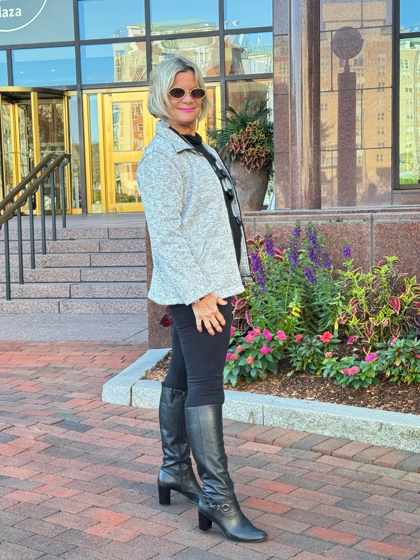 STYLING TWEED FULL ZIPPER JACKET