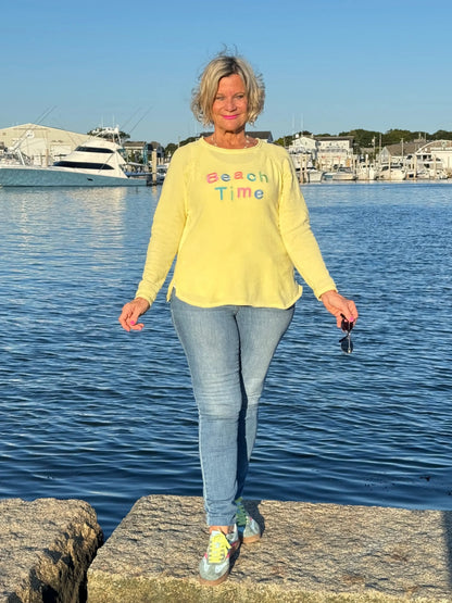 LULU-B YELLOW BEACH TIME SWEATER