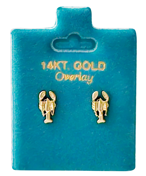 Made In USA Lobster Stud Earrings Gold or Silver