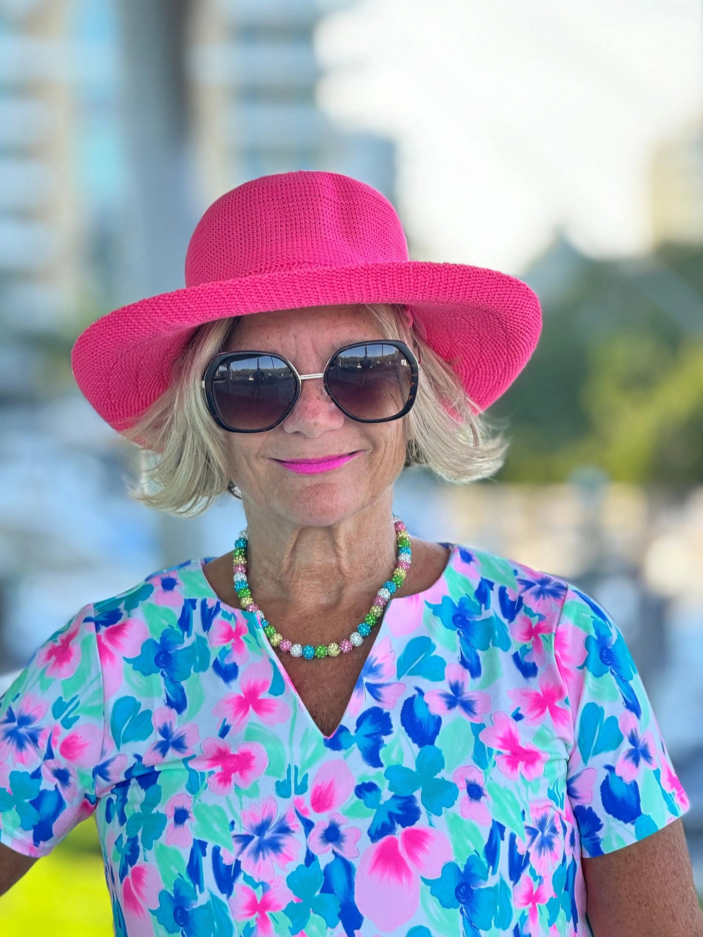 PINK PETALS SHORT SLEEVE TOP