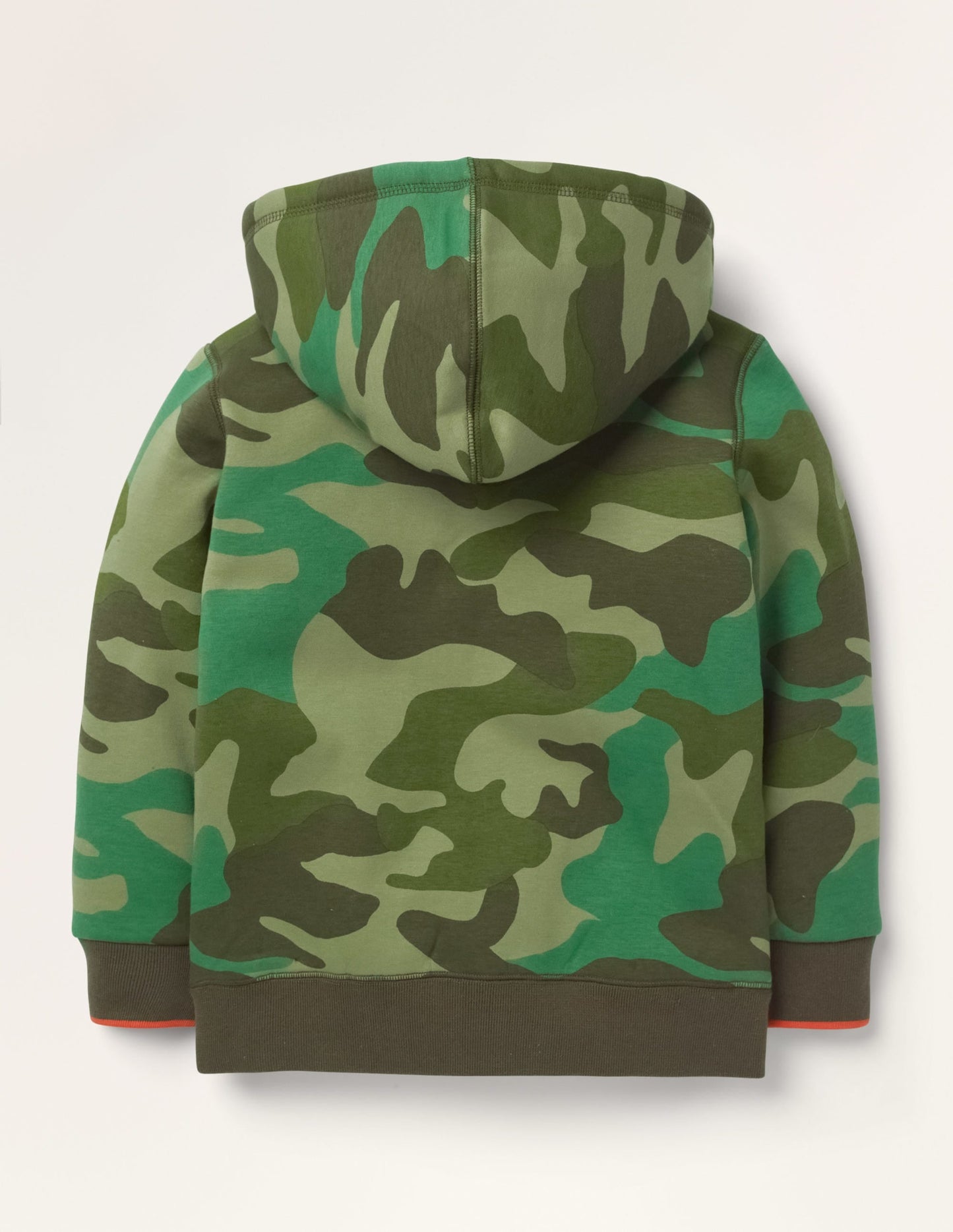 Borg-lined Zip-up Hoodie-Green Camouflage
