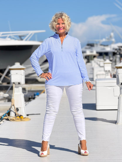 MARINA PERRI HALF ZIPPER TOP